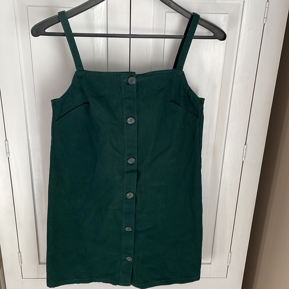 NWT ASOS Design Denim Cami Dress With Button Front in Dark Green Size 6 - Picture 3 of 6